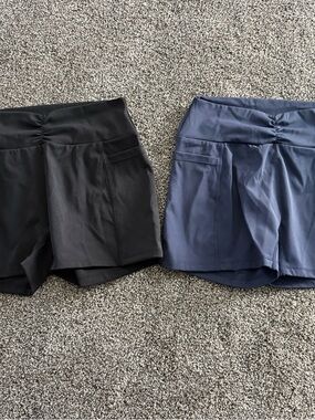 High-Waist Athletic Pocket Shorts in Black and Navy
